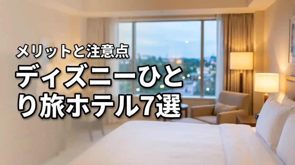 ディズニーひとり旅に最適なホテルおすすめ7選！泊まるメリットと注意点も紹介（記事のアイキャッチ画像）